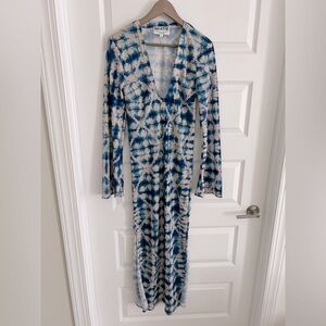 Skatie Indigo Maxi Dress Blue Cream Size S